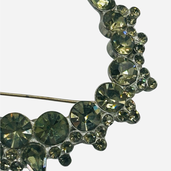 Rare H. Pomerantz Crescent Moon Black Diamond Rhinestone Brooch - Picture 7 of 9